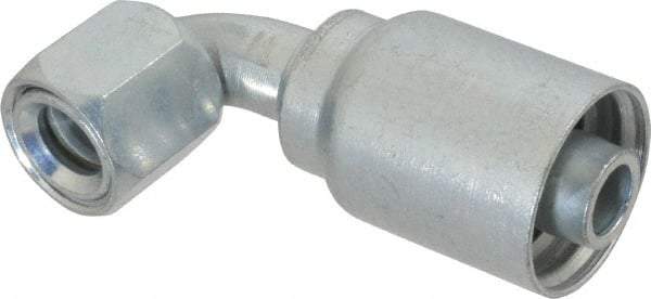 Parker - 7/8-14 Female JIC Steel Hydraulic Hose Female JIC Swivel & 90° Elbow & Short Drop - -10 Hose Size, 5/8" Hose Diam, Series 43 - Exact Tool & Supply