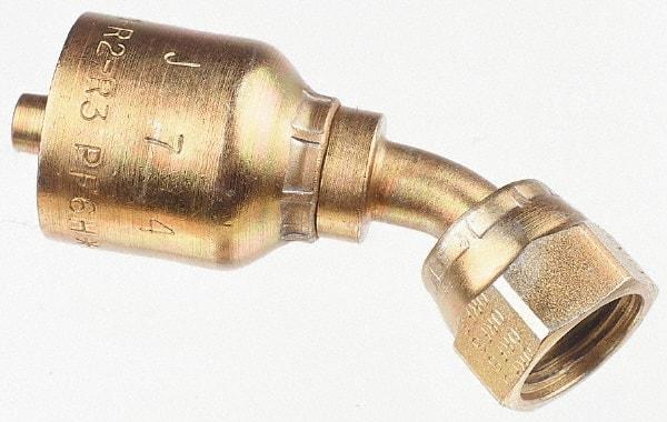 Parker - 1/4 Thread Hydraulic Hose Fitting - -4 Hose Size, 1/4" Hose Diam - Exact Tool & Supply