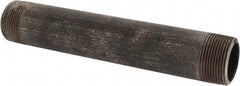Made in USA - Schedule 80, 1-1/4" Diam x 9" Long Black Pipe Nipple - Threaded - Exact Tool & Supply