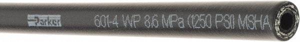 Parker - -4 Hose Size, 1/4" ID, 1,250 psi Work Pressure Hydraulic Hose - 3" Radius, Synthetic Rubber, -40°F to 257°F - Exact Tool & Supply