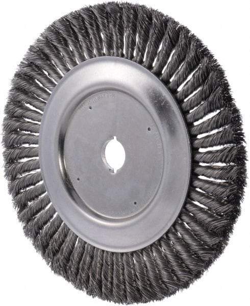 Weiler - 10" OD, 1" Arbor Hole, Knotted Wheel Brush - 0.016" Filament Diam - Exact Tool & Supply
