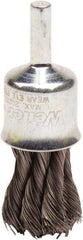 Weiler - 3/4" Brush Diam, Knotted, End Brush - 1/4" Diam Shank, 20,000 Max RPM - Exact Tool & Supply