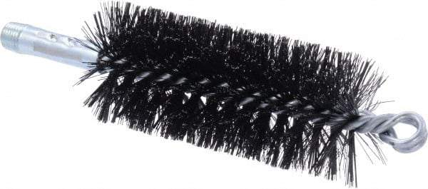 Weiler - 4-1/2" Long x 2" Diam Steel Spiral Brush - Double Spiral, 7-1/2" OAL, 0.012" Wire Diam, 1/4" Shank Diam - Exact Tool & Supply