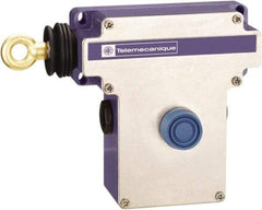 Telemecanique Sensors - 10 Amp, NO/NC Configuration, Left Hand Operation, Rope Operated Limit Switch - Pushbutton Reset, Cable Pull, 300 VAC/VDC - Exact Tool & Supply