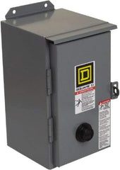 Square D - 110 Coil VAC at 50 Hz, 120 Coil VAC at 60 Hz, 27 Amp, NEMA Size 1, Nonreversible Enclosed Enclosure NEMA Motor Starter - 2 hp at 1 Phase, 12 Enclosure Rating - Exact Tool & Supply