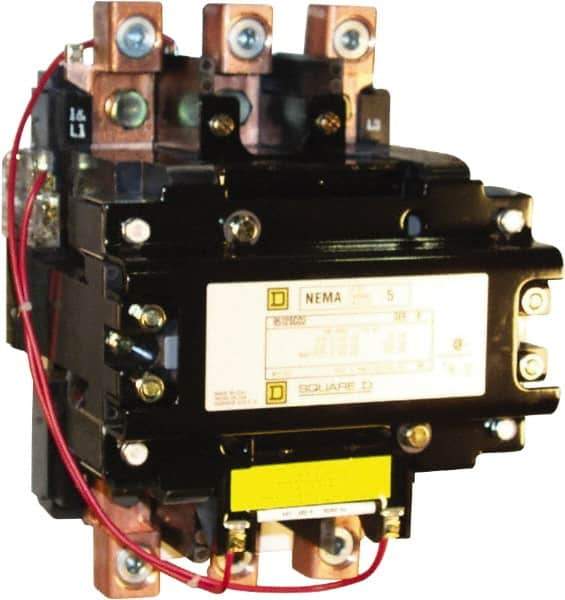 Square D - 2 Pole, 440 Coil VAC at 50 Hz and 480 Coil VAC at 60 Hz, 270 Amp NEMA Contactor - Open Enclosure, 50 Hz at 440 VAC and 60 Hz at 480 VAC - Exact Tool & Supply