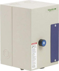 Schneider Electric - 9 Amp, 24 Coil VAC, Nonreversible Enclosed IEC Motor Starter - 1 Phase Hp: 0.3 at 120 VAC, 1 at 240 VAC, 3 Phase Hp: 2 at 208 VAC, 2 at 230 VAC, 5 at 460 VAC, 7.5 at 575 VAC - Exact Tool & Supply