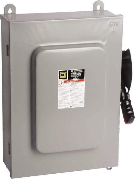 Square D - 100 Amp, 600 VAC, 6 Pole Nonfused Safety Switch - NEMA 12 & 3R, 75 hp at 600 VAC (Triple Phase), 6PST Contact Form - Exact Tool & Supply
