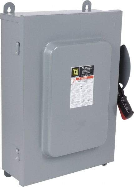 Square D - 60 Amp, 600 VAC, 6 Pole Nonfused Safety Switch - NEMA 12 & 3R, 60 hp at 600 VAC (Triple Phase), 6PST Contact Form - Exact Tool & Supply
