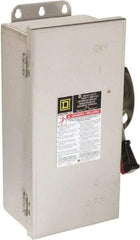 Square D - 30 Amp, 600 VAC/VDC, 3 Pole Nonfused Safety Switch - NEMA 12, 3, 3R, 4 & 4X, 10 hp at 600 VAC, 15 at 600 VDC (Single Phase), 30 hp at 600 VAC, 15 hp at 600 VDC (Triple Phase), 3PST Contact Form - Exact Tool & Supply