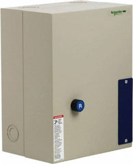 Schneider Electric - 3 Pole, 65 Amp, 120 Coil VAC, Nonreversible Enclosed IEC Motor Starter - 1 Phase Hp: 10 at 240 VAC, 5 at 120 VAC, 3 Phase Hp: 20 at 208 VAC, 20 at 230 VAC, 40 at 460 VAC, 50 at 575 VAC - Exact Tool & Supply