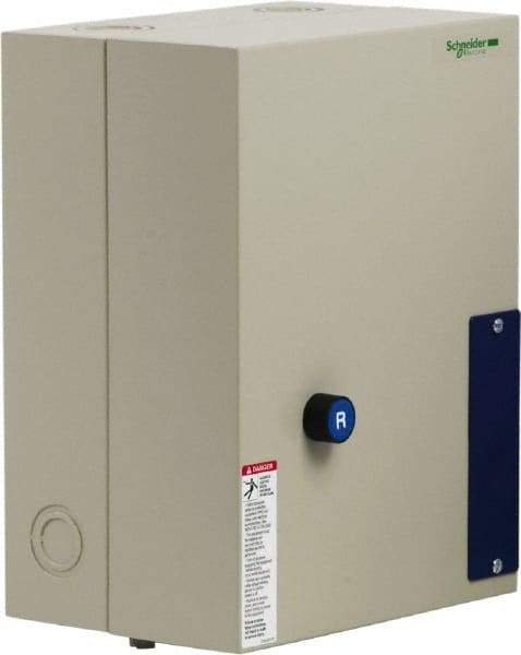 Schneider Electric - 3 Pole, 50 Amp, 120 Coil VAC, Nonreversible Enclosed IEC Motor Starter - 1 Phase Hp: 3 at 120 VAC, 7.5 at 240 VAC, 3 Phase Hp: 15 at 208 VAC, 15 at 230 VAC, 40 at 460 VAC, 40 at 575 VAC - Exact Tool & Supply
