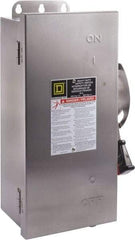 Square D - 60 Amp, 600 VAC, 600 VDC, 3 Pole Nonfused Safety Switch - NEMA 12, 3, 3R, 4 & 4X, 30 hp at 600 VAC (Single Phase), 60 hp at 600 VAC, 30 hp at 600 VDC (Triple Phase) - Exact Tool & Supply