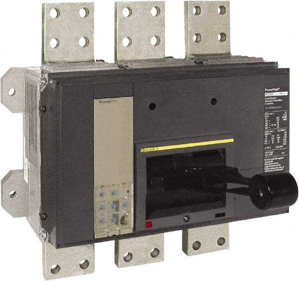 Square D - 1600 Amp, 600 VAC, 3 Pole, Panel Mount Molded Case Circuit Breaker - Electronic Trip, Multiple Breaking Capacity Ratings, 3/0 AWG - Exact Tool & Supply