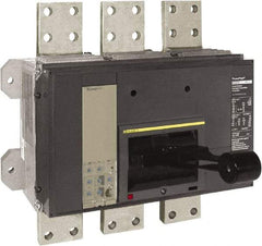 Square D - 2000 Amp, 600 VAC, 3 Pole, Panel Mount Molded Case Circuit Breaker - Electronic Trip, Multiple Breaking Capacity Ratings, 3/0 AWG - Exact Tool & Supply