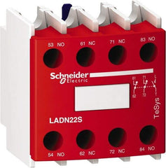 Schneider Electric - Contactor Red Auxiliary Contact Block - For Use with Size 00-2 Contactors and Size 00-2 Starters - Exact Tool & Supply