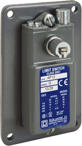 Square D - SPDT, NC/NO, Screw Terminal, Rotary Head Actuator, General Purpose Limit Switch - 1, 2, 4, 12, 13 NEMA Rating, IP65 IPR Rating, Flush Mount - Exact Tool & Supply