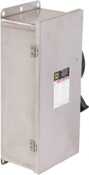 Square D - 100 Amp, 600 VAC/VDC, 3 Pole Nonfused Safety Switch - NEMA 12, 3, 3R, 4 & 4X, 40 hp at 600 VAC, 50 hp at 600 VDC (Single Phase), 100 hp at 600 VAC, 50 hp at 600 VDC (Triple Phase), ST Contact Form - Exact Tool & Supply