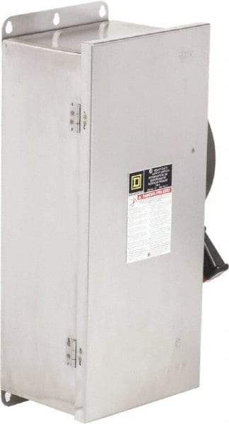 Square D - 100 Amp, 600 VAC/VDC, 3 Pole Nonfused Safety Switch - NEMA 12, 3, 3R, 4 & 4X, 40 hp at 600 VAC, 50 hp at 600 VDC (Single Phase), 100 hp at 600 VAC, 50 hp at 600 VDC (Triple Phase) - Exact Tool & Supply