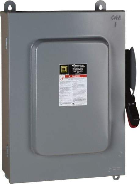 Square D - 30 Amp, 600 VAC, 6 Pole Nonfused Safety Switch - NEMA 12 & 3R, 30 hp at 600 VAC (Triple Phase), 6PST Contact Form - Exact Tool & Supply