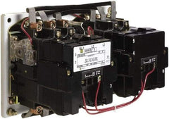 Square D - 4 Pole, 220 Coil VAC at 50 Hz, 240 Coil VAC at 60 Hz, 18 Amp NEMA Contactor - Open Enclosure, 50 Hz at 220 VAC and 60 Hz at 240 VAC - Exact Tool & Supply