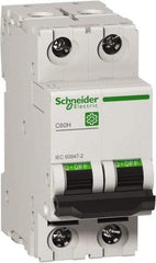 Schneider Electric - 10 Amp, 440 VAC, 2 Pole, DIN Rail Mounted Miniature Circuit Breaker - Magnetic Trip, Multiple Breaking Capacity Ratings, 18-4 AWG, 76mm Deep x 81mm High x 36mm Wide - Exact Tool & Supply