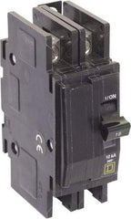 Square D - 15 Amp, 240 VAC, 2 Pole, Panel Mount Miniature Circuit Breaker - 14-2 AWG - Exact Tool & Supply