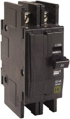 Square D - 30 Amp, 240 VAC, 2 Pole, Panel Mount Miniature Circuit Breaker - 14-2 AWG - Exact Tool & Supply