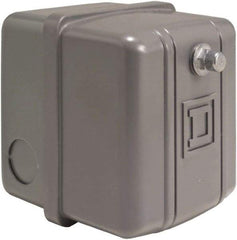 Square D - 1 NEMA Rated, DP, 5 to 10 psi, Electromechanical Pressure and Level Switch - Adjustable Pressure, 460/575 VAC, 1/4 Inch Connector, Screw Terminal, For Use with Air Compressors, Power Circuits, Water Pumps - Exact Tool & Supply
