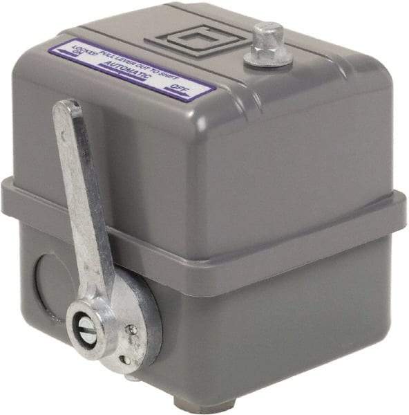 Square D - 1, 7, 9 and 3R NEMA Rated, 145 to 175 psi, Electromechanical Pressure and Level Switch - Adjustable Pressure, 575 VAC, L1-T1, L2-T2 Terminal, For Use with Square D Pumptrol - Exact Tool & Supply