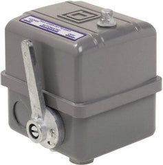Square D - 1, 7, 9 and 3R NEMA Rated, 145 to 175 psi, Electromechanical Pressure and Level Switch - Adjustable Pressure, 575 VAC, L1-T1, L2-T2 Terminal, For Use with Square D Pumptrol - Exact Tool & Supply