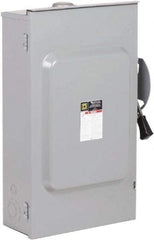 Square D - 200 Amp, 240 VAC, 2 Pole Fused Safety Switch - NEMA 3R, 15 hp at 240 VAC (Single Phase), 60 hp at 240 VAC (Triple Phase), DPST Contact Form - Exact Tool & Supply