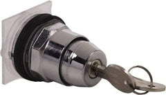 Schneider Electric - 1.18 Inch Mount Hole, 3 Position, Knob and Pushbutton Operated, Selector Switch Only - Black, Maintained (MA), without Contact Blocks, Weatherproof and Dust and Oil Resistant - Exact Tool & Supply