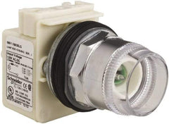 Schneider Electric - 1.18 Inch Mount Hole, Extended Straight, Pushbutton Switch Only - Round, Green Pushbutton, Illuminated, Momentary (MO), Weatherproof, Dust and Oil Resistant - Exact Tool & Supply