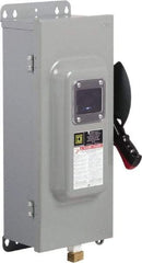 Square D - 100 Amp, 600 VAC/VDC, 3 Pole Fused Safety Switch - NEMA 12 & 3R, 30 hp at 480 VAC (Single Phase), 75 hp at 600 VAC, 50 hp at 600 VDC (Triple Phase) - Exact Tool & Supply