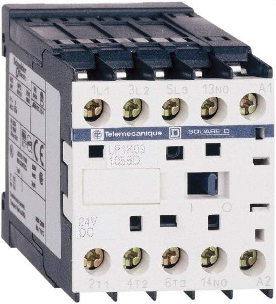 Schneider Electric - 4 Pole, 24 Coil VDC, 20 Amp at 440 VAC, IEC Contactor - BS 5424, CSA, IEC 60947, NF C 63-110, RoHS Compliant, UL Listed, VDE 0660 - Exact Tool & Supply