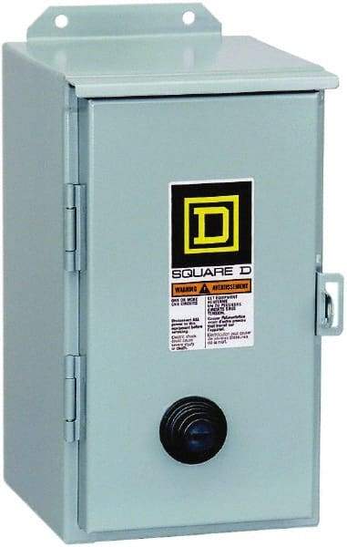 Square D - 110 Coil VAC at 50 Hz, 120 Coil VAC at 60 Hz, 18 Amp, Nonreversible Enclosed Enclosure NEMA Motor Starter - 3 Phase hp: 3 at 200 VAC, 3 at 230 VAC, 5 at 460 VAC, 5 at 575 VAC, 12 Enclosure Rating - Exact Tool & Supply