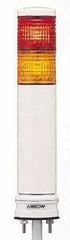 Schneider Electric - Orange & Red LED Flashing & Steady Stackable Tower Light with Buzzer - 70 to 85 dB, Base Mount, IP54, 24V, 14 to 122°F - Exact Tool & Supply