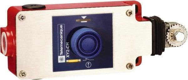 Telemecanique Sensors - 10 Amp, NO/NC Configuration, Dual Operation, Rope Operated Limit Switch - Pushbutton Reset, Cable Pull, 300 VAC/VDC - Exact Tool & Supply