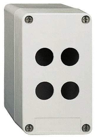 Schneider Electric - 8 Hole, 22mm Hole Diameter, Glass Reinforced Polyester Pushbutton Switch Enclosure - 226mm High x 85mm Wide x 83mm Deep - Exact Tool & Supply