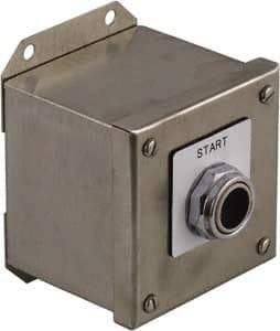 Schneider Electric - 1 Operator, Pushbutton Control Station - Start (Legend), Momentary Switch, NO/NC Contact, NEMA 1, 13, 3, 4 - Exact Tool & Supply