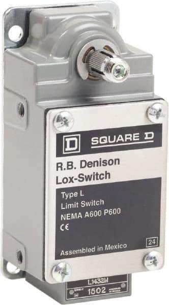 Square D - 10 Amp, NO/NC Configuration, Left Hand Operation, Rope Operated Limit Switch - Automatic Reset, Cable Pull, 600 VAC - Exact Tool & Supply