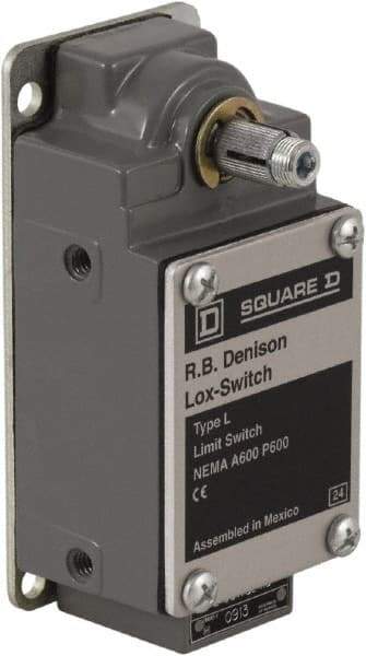 Square D - DPDT, NC/NO, 600 Volt, Screw Terminal, Rotary Head Actuator, General Purpose Limit Switch - 1, 2, 4, 12, 13 NEMA Rating, IP67 IPR Rating - Exact Tool & Supply