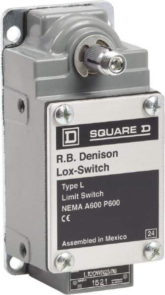 Square D - DPST, 2NO, 600 Volt, Screw Terminal, Rotary Spring Return Actuator, General Purpose Limit Switch - 1, 2, 4, 12, 13 NEMA Rating, IP67 IPR Rating - Exact Tool & Supply