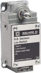 Square D - DPST, 2NO, 600 Volt, Screw Terminal, Rotary Spring Return Actuator, General Purpose Limit Switch - 1, 2, 4, 12, 13 NEMA Rating, IP67 IPR Rating - Exact Tool & Supply