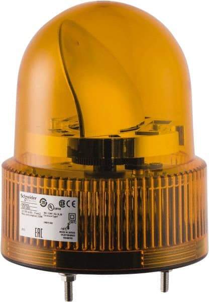 Schneider Electric - Orange LED Flashing Rotating Mirror with Buzzer - 50 to 90 dB, Screw Mount, IP23, 24 VAC/VDC, 14 to 122°F - Exact Tool & Supply
