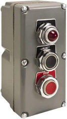 Schneider Electric - 1.18 Inch Mount Hole, Extended Straight, Pushbutton Switch - Weatherproof, Dust and Oil Resistant - Exact Tool & Supply