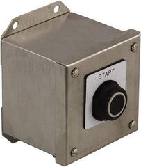 Schneider Electric - 1 Operator, Selector Switch Control Station - Hand-Off-Auto (Legend), Maintained Switch, NO/NC Contact, NEMA 1, 13, 3, 4 - Exact Tool & Supply