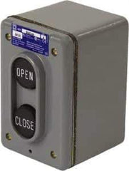 Schneider Electric - 2 Operator, Flush Pushbutton Control Station - Close, Open (Legend), Momentary Switch, NEMA 1, 4 - Exact Tool & Supply