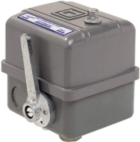 Square D - 1, 7, 9 and 3R NEMA Rated, 80 to 100 psi, Electromechanical Pressure and Level Switch - Adjustable Pressure, 575 VAC, L1-T1, L2-T2 Terminal, For Use with Square D Pumptrol - Exact Tool & Supply